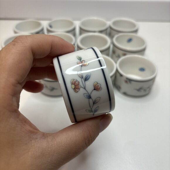 Princess House "Heritage Blossom" ~ Set of 12 Napkin Rings ~ New - Picture 3 of 5